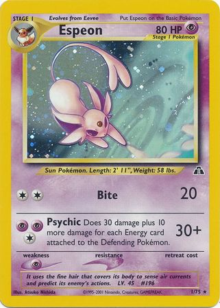 Espeon (1/75) [Neo Discovery Unlimited] Sleeve Playable