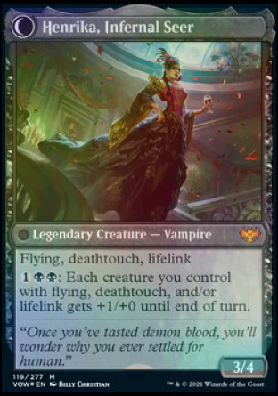 Henrika Domnathi // Henrika, Infernal Seer [Innistrad: Crimson Vow Prerelease Promos] - Image 2
