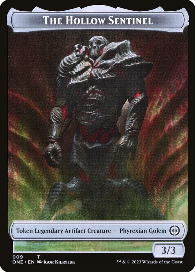 Phyrexian Goblin // The Hollow Sentinel Double-Sided Token [Phyrexia: All Will Be One Tokens] - Image 2