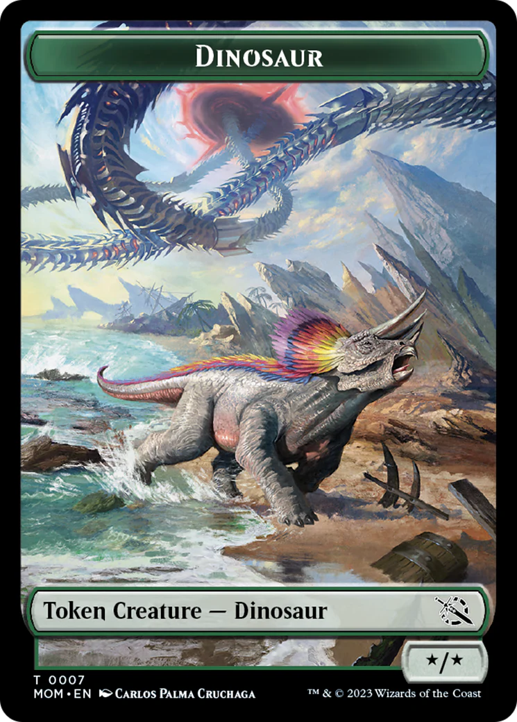Soldier // Dinosaur Double-Sided Token [March of the Machine Tokens] - Image 2