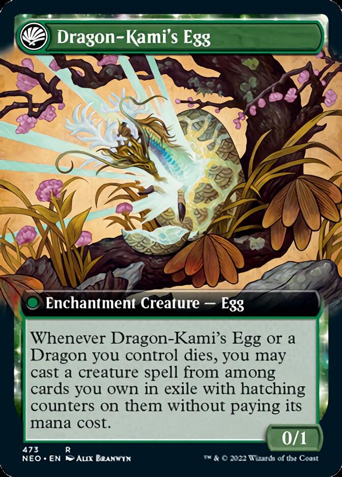 The Dragon-Kami Reborn // Dragon-Kami's Egg (Extended Art) [Kamigawa: Neon Dynasty] - Image 2