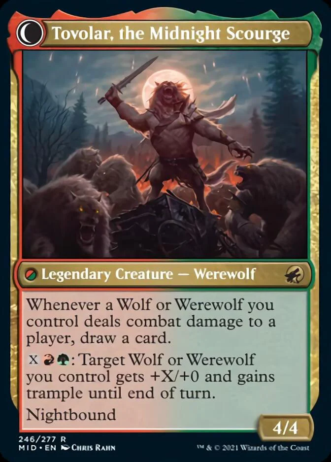 Tovolar, Dire Overlord // Tovolar, the Midnight Scourge [Innistrad: Midnight Hunt] - Image 2
