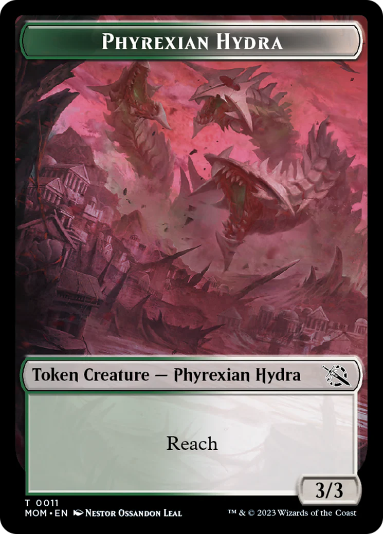 Treasure (21) // Phyrexian Hydra (11) Double-Sided Token [March of the Machine Tokens] - Image 2